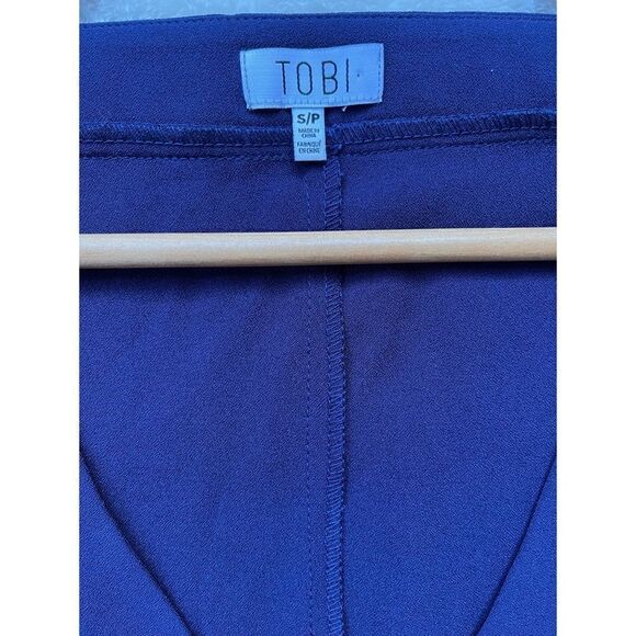 Tobi Navy Blue 3/4 Sleeve V-Neck Sheath Shift Mini Dress, Size Small - Picture 7 of 15